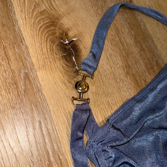 Blue One-Shoulder Ruched Top - Picture 4 of 5